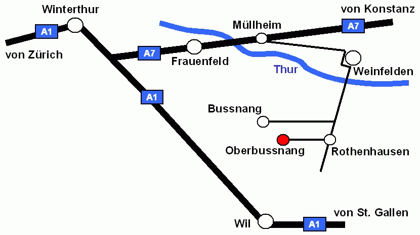 Karte Weinfelden Oberbussnang